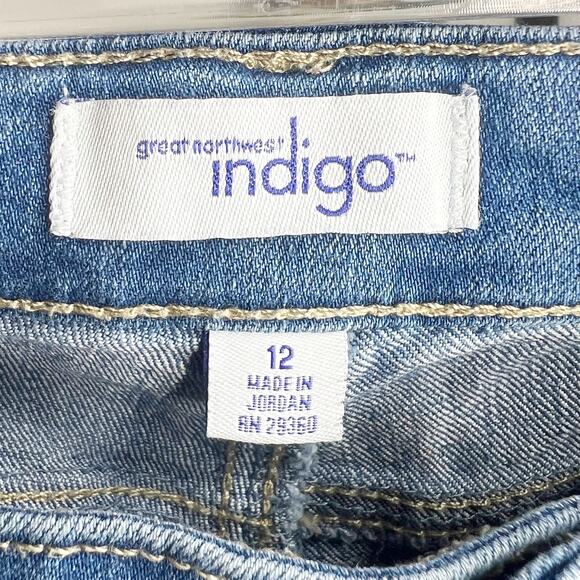 GREAT NORTHWEST INDIGO Skinny Jeans Mid Rise Medium Wash Stretch Denim Size 12 - Picture 6 of 8